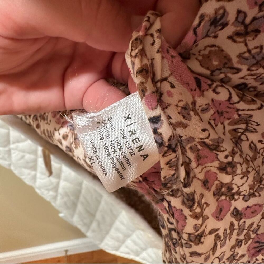 Xirena White Floral Reversible Pink Quilted Long Line Coat Jacket XL - Picture 11 of 12